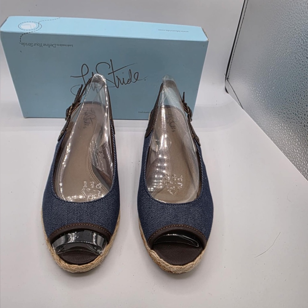 Life Stride Lift Dark Denim Slingback NIB Sz 8 - Picture 4 of 5